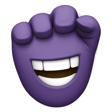 Laughing emoji holding finger sticker