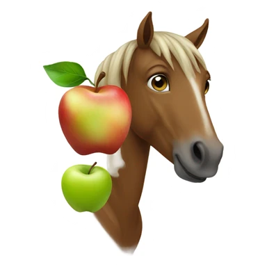 Horse eating apple  sticker