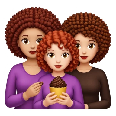 3 chicas.Una gordita rizada de color tigreñit claro oscuro, una coloradita faquita con el pelo pintado de color chocolate, una negrita de pelo afro, que todas sean bonitas plis. sticker