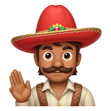 mexican mario bros with a red sombrero  sticker