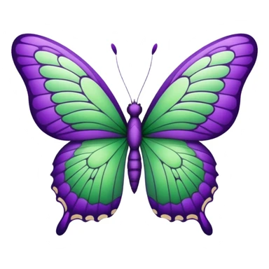 Purple and green butterfly sticker