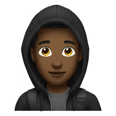 A black guy with locks wearing a black hoodie , a black jean and air max 95 black  sticker