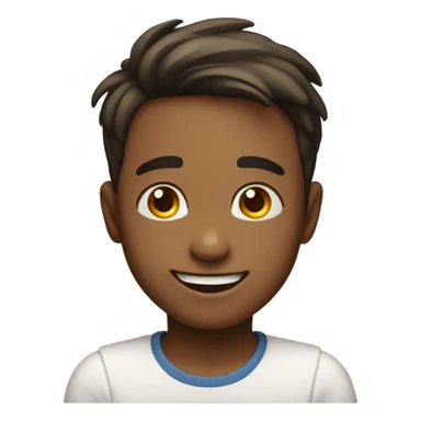 Smiling boy portrait with eyes closed sticker