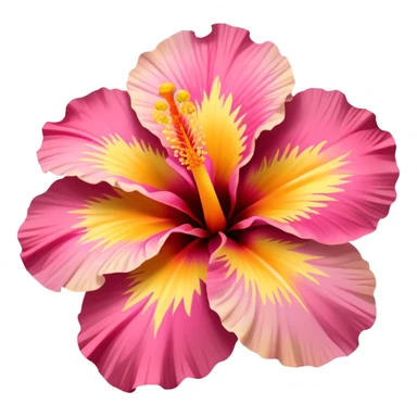 orange yellow and pink hibiscus flower sticker