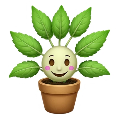 clary sage plant, cute emoticon, minimal details sticker