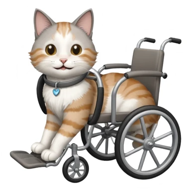 disabled cat in cat wheelchair sticker