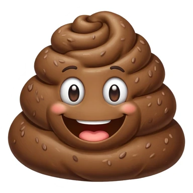 Poop with smile face sticker