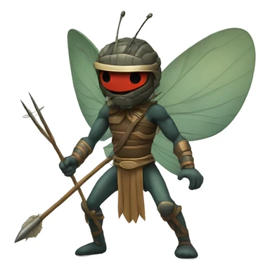 fly warrior with spear sticker