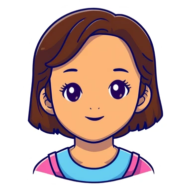 girl with brown hair and eyes caramel skin sticker