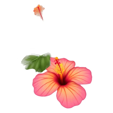 One Orange and pink hibiscus flower without leaves mostly pink sticker