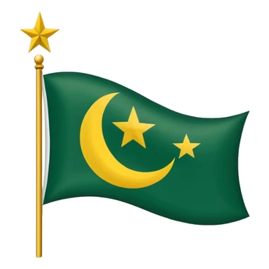 Flag of the actual Azad Kashmir with yellow stripes,green background and white moon and star sticker