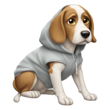 Dog wearing A hoddie sticker