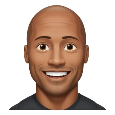 Dwayne Johnson with dark brown hair sticker