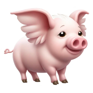 ￼A pig with wings and horns sticker