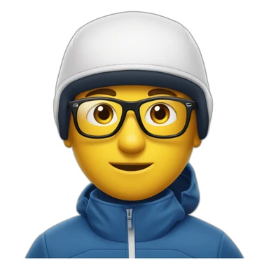 Un garçon blanc qui porte das lunettes de ski, il a les cheveux noirs, un survetement de lacoste et une casquette nike sticker