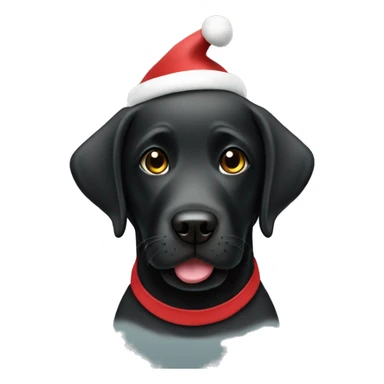 Black Labrador wearing Santa hat sticker