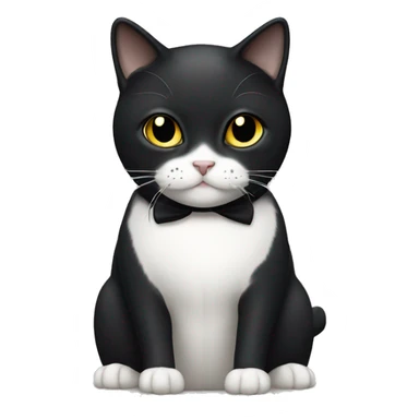 tuxedo cat with black face and small white spot above mouth sticker