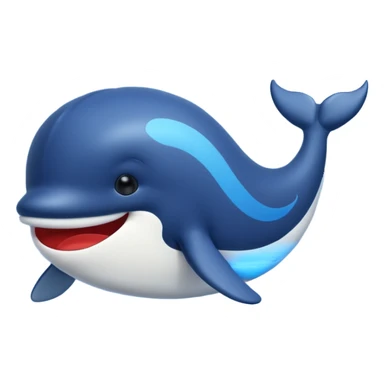 Deepseek icon whale emojis in blue black and red. sticker