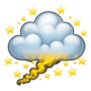 Black cloud with shiny yellow stars sticker