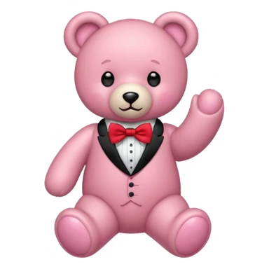 Osito rosa con moño en el cuello sticker