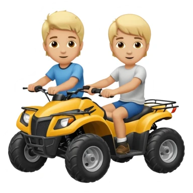 Can you make 2 blonde boys kids riding four wheelers sticker
