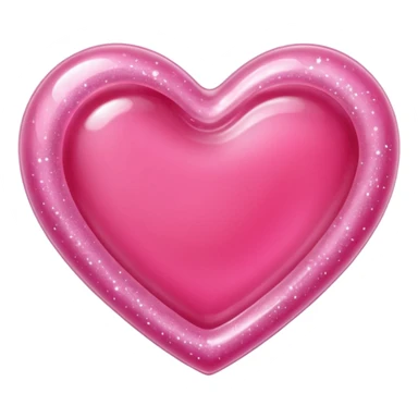 transparent pink gummy heart glitters pink sticker
