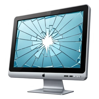 Broken computer monitor with no face  sticker