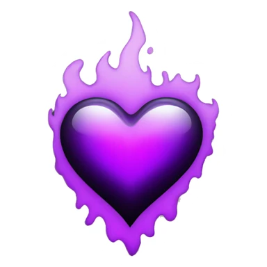 Black heart purple flame sticker