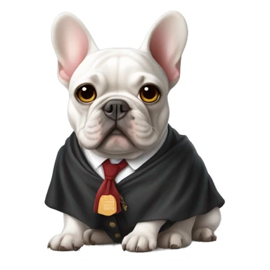 French bulldog wearing law school attire  sticker