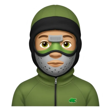 Shrek en tn avec une cagoule un jogging Lacoste avec un pull CP company sticker