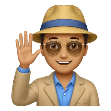 man waving hello sticker