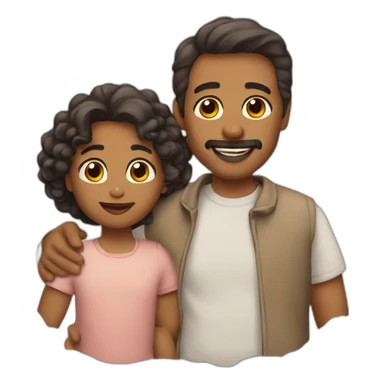 Padre con tres hijos sticker