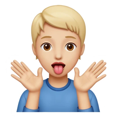 Tounge out hands to the side sticker