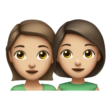 Girls trio,two with brown hair(one green eyes,one with brown eyes) and the third with a darker brown for hair and brown eyes sticker