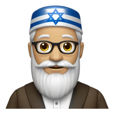 rabbi with Sidelocks holding israel flag sticker