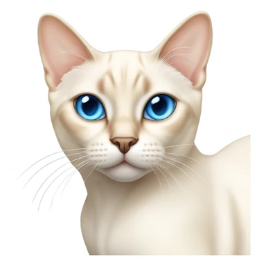 White Flame point Siamese cat sticker