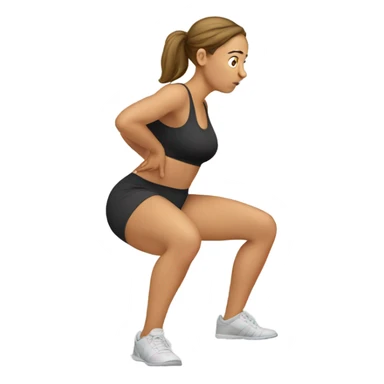 Woman doing squats ,fart sticker