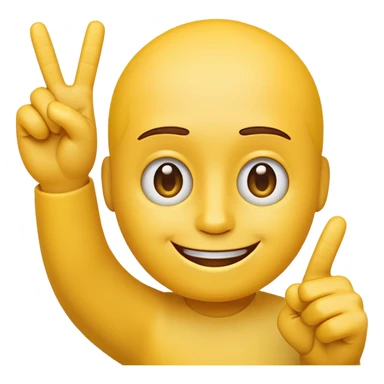 A simple yellow emoji face with one hand raised, holding up three fingers, the thumb, index, and middle finger (like the number three). Clean cartoon emoji style. sticker