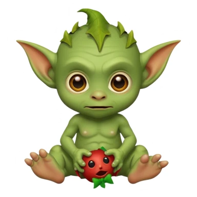 Goblin small baby  with toy  sticker