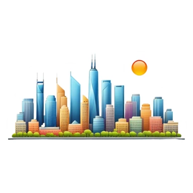 city skyline sticker