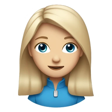 a girl with a two nate on each side is a lock of hair that sticks out in front, beige skin, blue eyes, thin face and thin eyes sticker