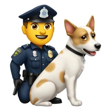 Policía con un perro  sticker