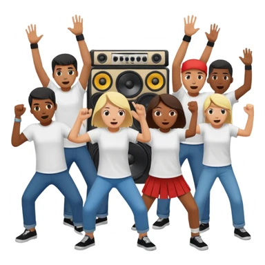 people moshing against a soundsystem sticker