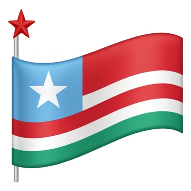 Dagistan flag red down mid light blue and green above sticker