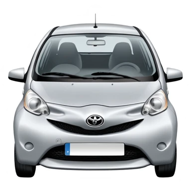 2008 silver Toyota Aygo with dead eyes sticker