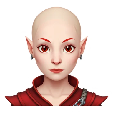 Red female Dragonborn no hair sticker