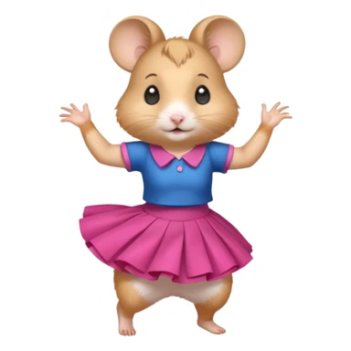 hamster girl dancing with skirt sticker