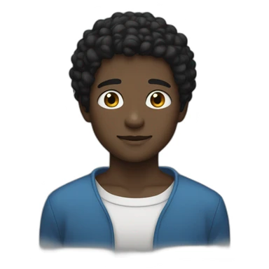 A black boy with gojo satoru bright blue eyes sticker