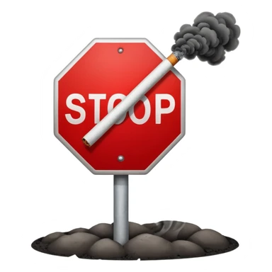 stop sign with cigarette, vape, or weed behind it sticker