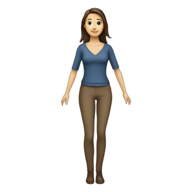 Caucasian brunette lady full body with skinny top half of body and large bottom half sticker